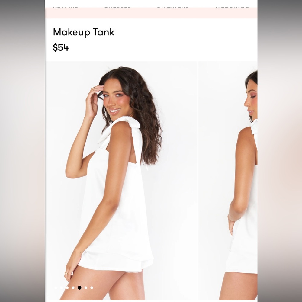 NWOT Show me your mumu makeup tank white bridal tie tank size bachelorette
